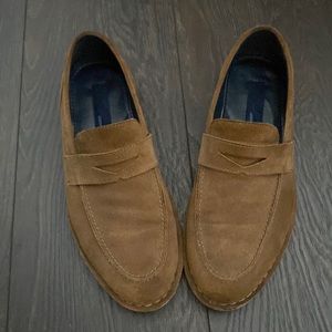 Suede penny loafers